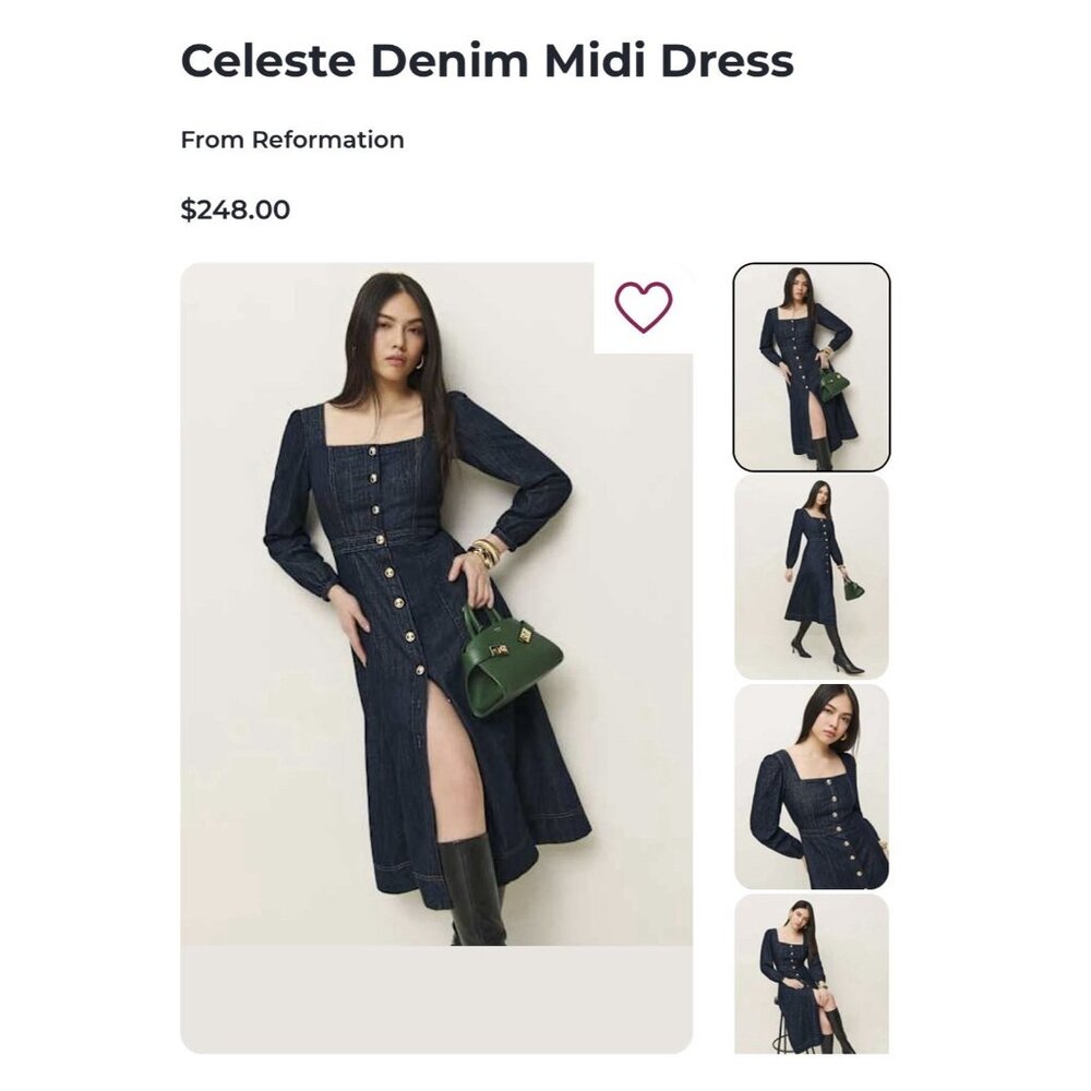 Reformation Navy Blue Button-Down Dress - Picture 5 of 10